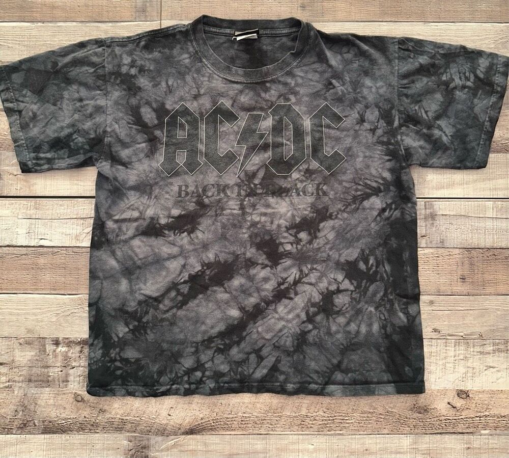 Vintage Rare 90s ACDC Back in Black Liquid Blue Band Tee | M